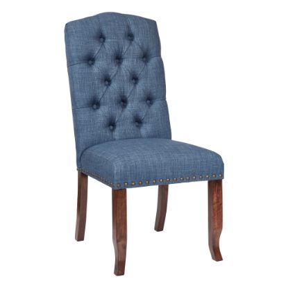 Picture of Ave Six Jessica Tufted Dining Chair, Navy/Coffee