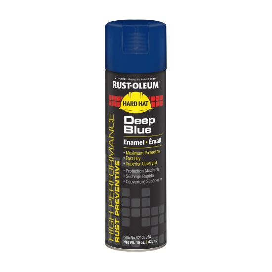 Picture of Rust-Oleum Hard Hat High Performance V2100 System Rust Preventive Enamel Spray Paint, 15 Oz, Gloss Deep Blue, Case Of 6 Cans