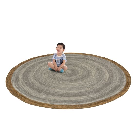 Picture of Joy Carpets Feeling Natural Kids Round Area Rug, 5-1/3ft x 5-1/3ft, Stone