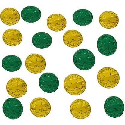 Picture of Amscan 395542 St. Patricks Day Coin Table Sprinkles, Gold/Green, Pack Of 300 Pieces