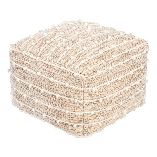 Picture of Anji Mountain Penelope Pouf Ottoman, Brown/Ivory