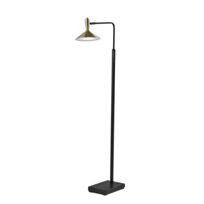 Picture of Adesso Lucas LED Floor Lamp, 54inH, Antique Brass Shade/Black Base