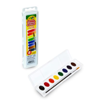 Picture of Crayola Watercolor Set With Brush, Oval Pan, Set Of 8 Colors