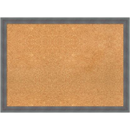 Picture of Amanti Art Dixie Non-Magnetic Cork Bulletin Board, 30in x 22in, Natural, Blue Gray Wood Frame