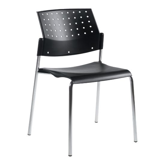 Picture of Global Sonic Armless Stacking Chairs, 32inH x 20 1/2inW x 21 3/4inD, Black, Set Of 2