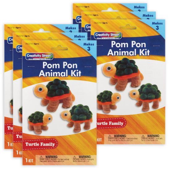 Picture of Creativity Street Pom Pom Animal Kits, Turtle Family, 3 Animals Per Kit, Set Of 6 Kits