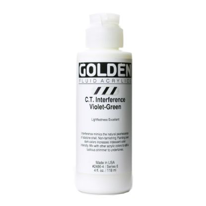 Picture of Golden Fluid Acrylic Paint, 4 Oz, Interference Violet-Green (CT)