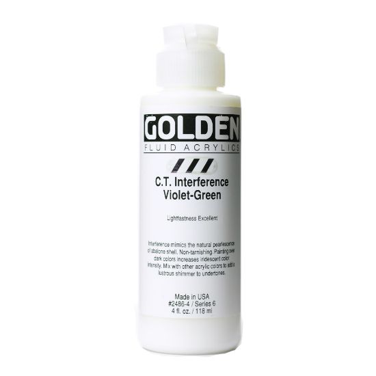 Picture of Golden Fluid Acrylic Paint, 4 Oz, Interference Violet-Green (CT)