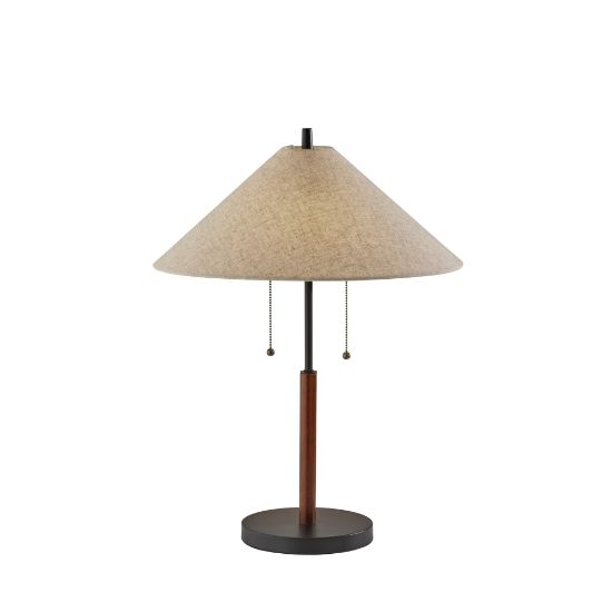 Picture of Adesso Palmer Table Lamp, 24inH, Light Brown Shade/Black/Walnut Base