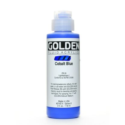 Picture of Golden Fluid Acrylic Paint, 4 Oz, Cobalt Blue