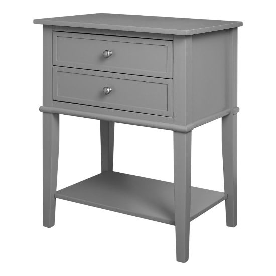 Picture of Ameriwood Home Franklin Accent Table With 2 Drawers, Square, 28inH x 22inW x 16inD, Gray