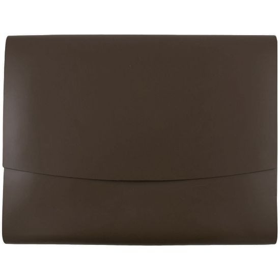 Picture of JAM Paper Leather Portfolio With Snap Closure, 10 1/2in x 13in, Letter Size, Dark Brown