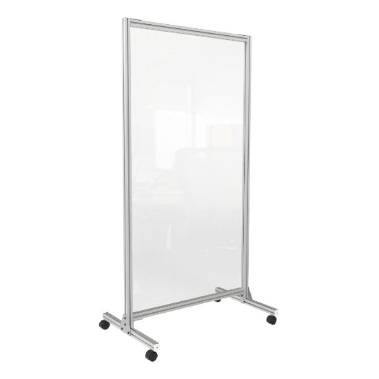 Picture of Ghent Plastic Mobile Room Divider, 74in x 38in, Clear