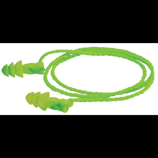 Picture of JETZ Reusable Earplugs, TPE, Bright Green, Corded