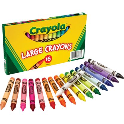 Picture of Crayola Crayons, Large,  Assorted Colors, Box Of 16 Crayons