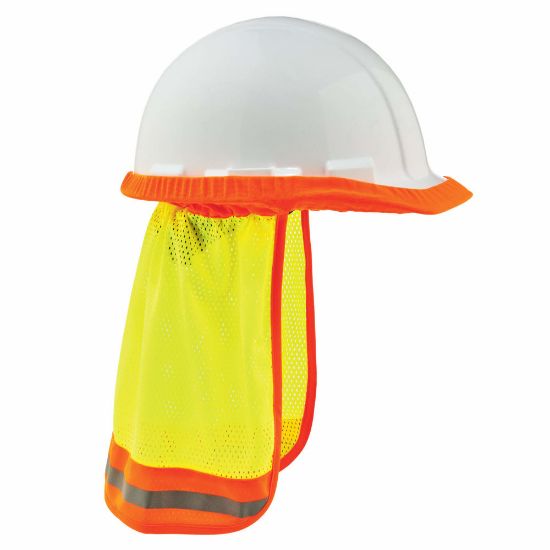 Picture of Ergodyne GloWear 8005 High-Visibility Hard Hat Reflective Mesh Neck Shade, Lime