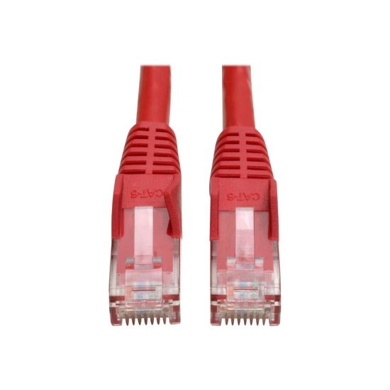 Picture of Tripp Lite Cat6 GbE Gigabit Ethernet Snagless Molded Patch Cable UTP Red RJ45 M/M 6in 6in - Category 6 - 128 MB/s - 5.91in - Red