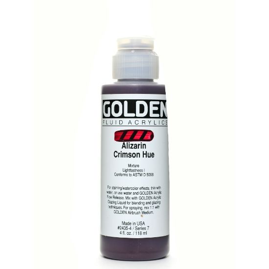 Picture of Golden Fluid Acrylic Paint, 4 Oz, Historical Alizarin Crimson Hue