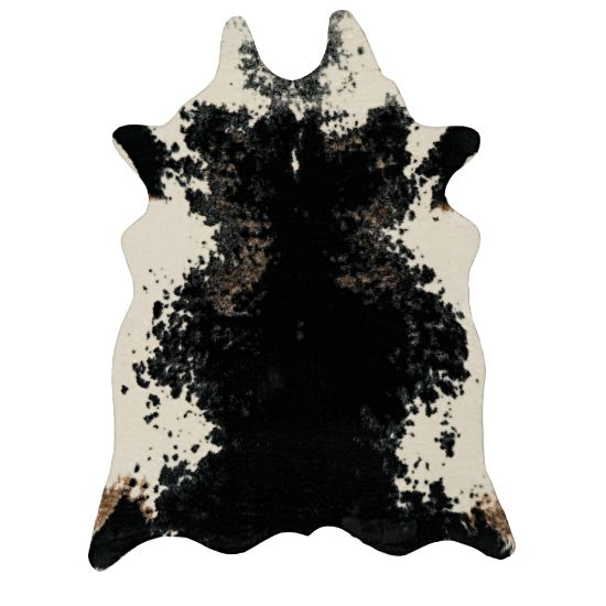 Picture of Linon Austin Faux Cowhide Area Rug, 60in x 79in, Black/White