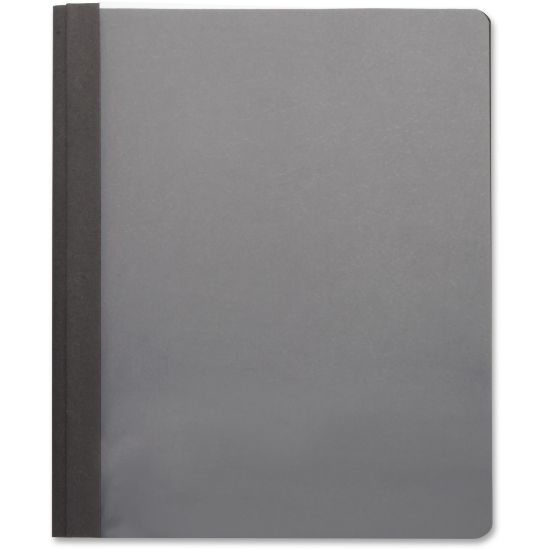 Picture of Business Source Letter Report Cover - 8 1/2in x 11in - 100 Sheet Capacity - 3 x Prong Fastener(s) - Black - 25 / Box