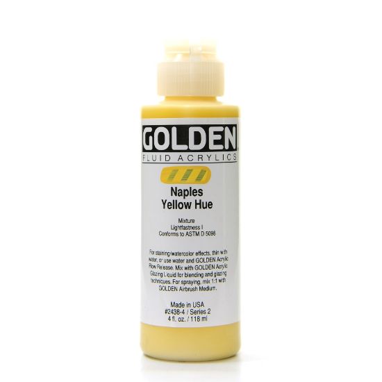 Picture of Golden Fluid Acrylic Paint, 4 Oz, Historical Naples Yellow Hue