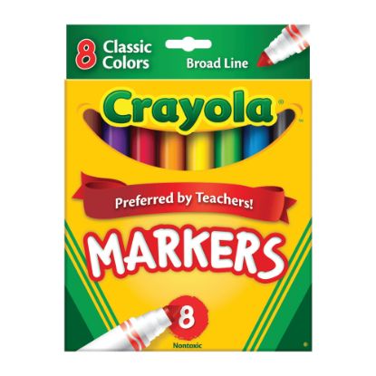 Picture of Crayola Broad Line Markers, Assorted Classic Colors, Pack Of 8