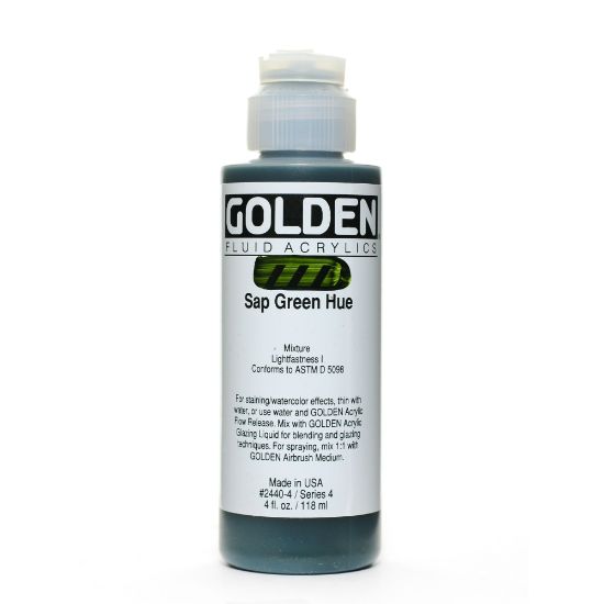 Picture of Golden Fluid Acrylic Paint, 4 Oz, Historical Sap Green Hue