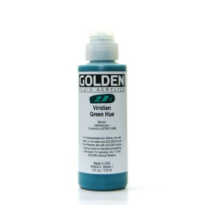 Picture of Golden Fluid Acrylic Paint, 4 Oz, Historical Viridian Green Hue