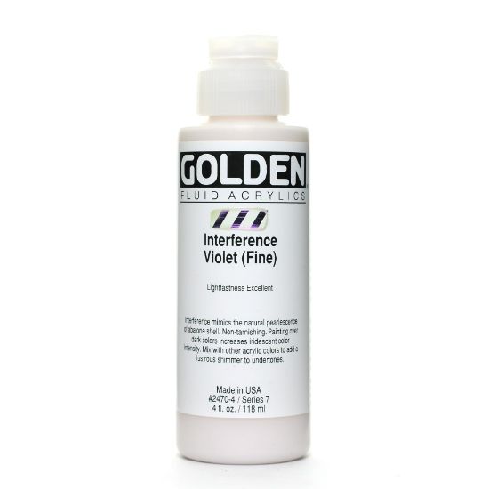 Picture of Golden Fluid Acrylic Paint, 4 Oz, Interference Violet Fine