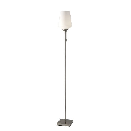 Picture of Adesso Roxy Floor Lamp, 71inH, White Shade/Brushed Steel