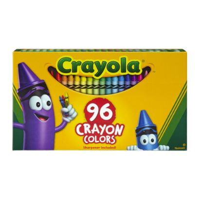 Picture of Crayola Standard Crayons With Built-In Sharpener, Assorted Colors, Big Box Of 96 Crayons