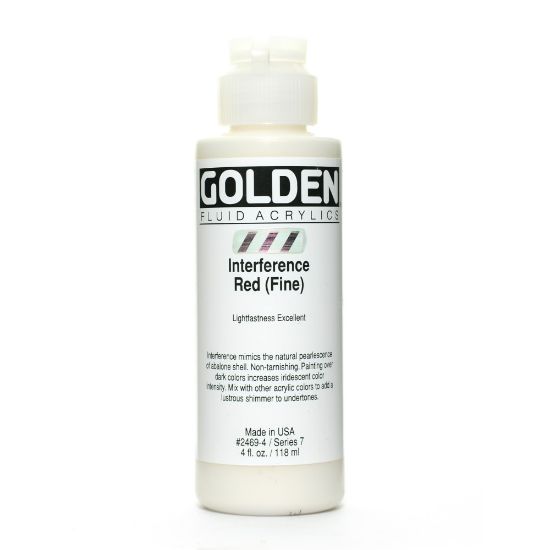 Picture of Golden Fluid Acrylic Paint, 4 Oz, Interference Red Fine