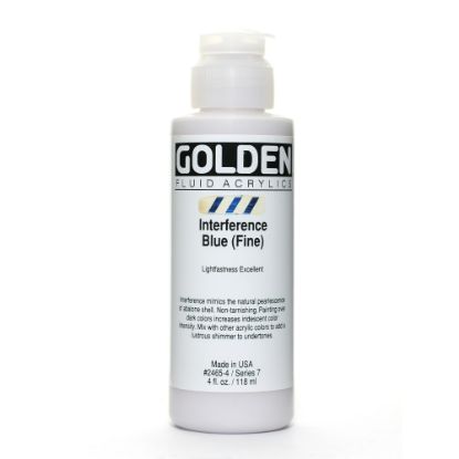 Picture of Golden Fluid Acrylic Paint, 4 Oz, Interference Blue Fine