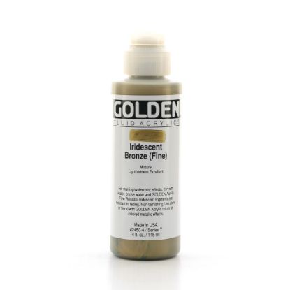 Picture of Golden Fluid Acrylic Paint, 4 Oz, Iridescent Bronze Fine