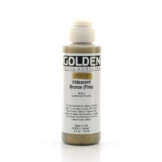 Picture of Golden Fluid Acrylic Paint, 4 Oz, Iridescent Bronze Fine