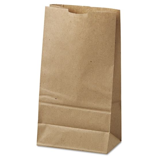 Picture of General Paper Grocery Bags, #6, 6in x 3 5/8in x 11 1/16in, 35 Lb, Brown, Pack Of 500