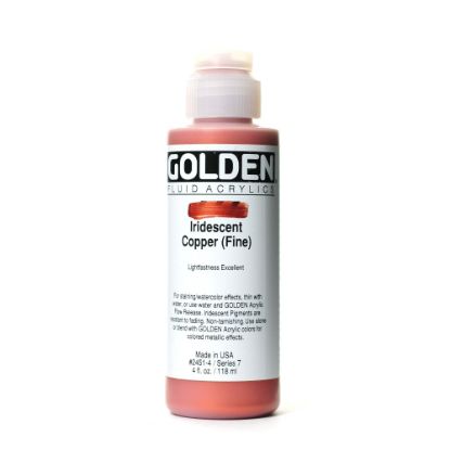 Picture of Golden Fluid Acrylic Paint, 4 Oz, Iridescent Copper Fine