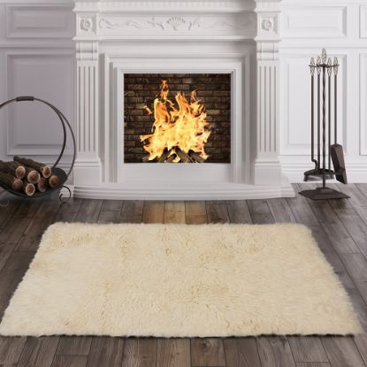 Picture of Linon Flokati Area Rug, 3ft x 5ft, Morrigan 4000G Natural