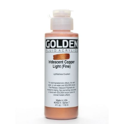 Picture of Golden Fluid Acrylic Paint, 4 Oz, Iridescent Copper Light Fine