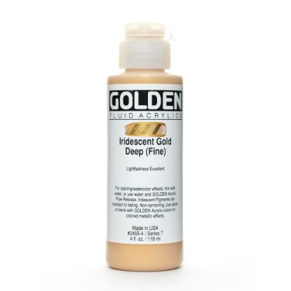 Picture of Golden Fluid Acrylic Paint, 4 Oz, Iridescent Gold Deep Fine