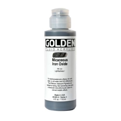 Picture of Golden Fluid Acrylic Paint, 4 Oz, Iridescent Micaceous Iron Oxide