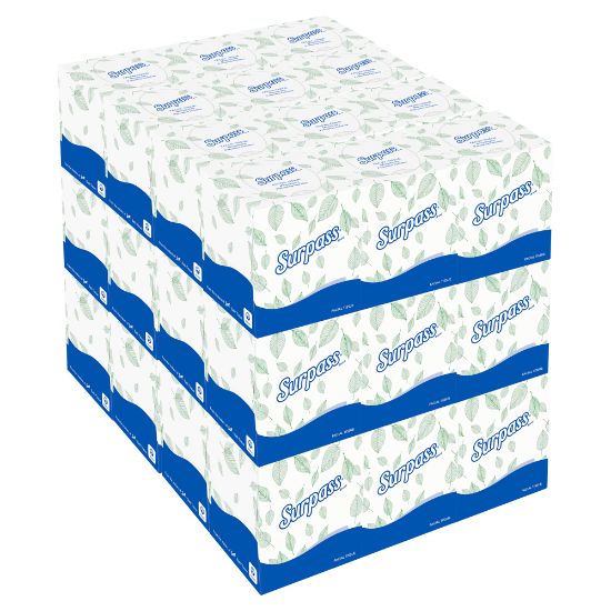 Picture of Surpass 2-Ply Facial Tissues, Boutique Cube, FSC Certified, White, 110 Tissues Per Box, Case Of 36 Boxes