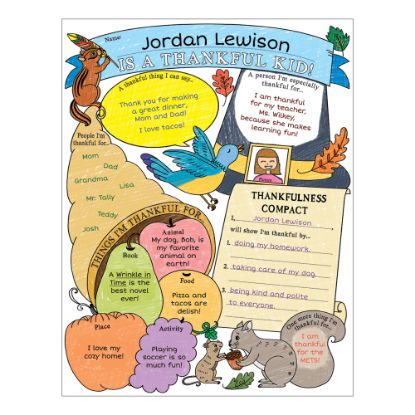 Picture of Scholastic Personal Poster Set: I'm A Thankful Kid, 17in x 22in, Grades 3-6, Pack Of 30 Posters