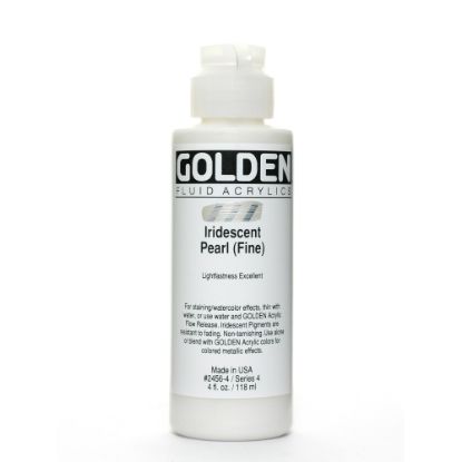 Picture of Golden Fluid Acrylic Paint, 4 Oz, Iridescent Pearl Fine