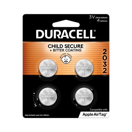 Picture of Duracell 2032 3V Lithium Coin Batteries, Pack of 4