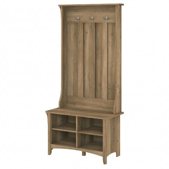 Picture of Bush Furniture Salinas Hall Tree with Shoe Storage Bench, Reclaimed Pine, Standard Delivery