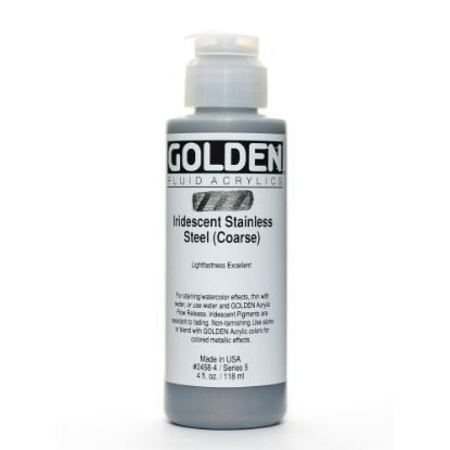 Picture of Golden Fluid Acrylic Paint, 4 Oz, Iridescent Stainless Steel Coarse