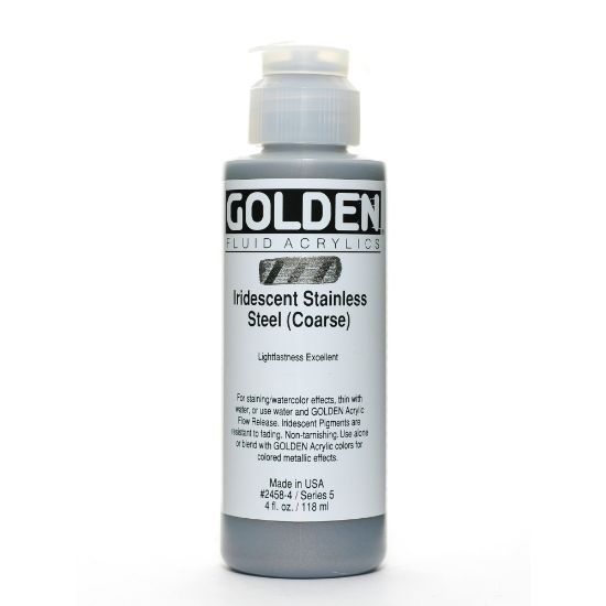 Picture of Golden Fluid Acrylic Paint, 4 Oz, Iridescent Stainless Steel Coarse