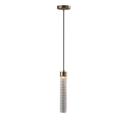 Picture of Adesso Harriet Pendant Lamp, 5inW, Clear Glass Shade/Antique Brass Base