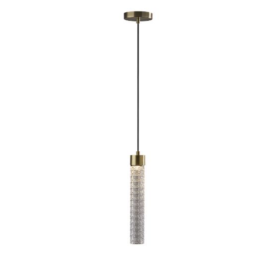 Picture of Adesso Harriet Pendant Lamp, 5inW, Clear Glass Shade/Antique Brass Base